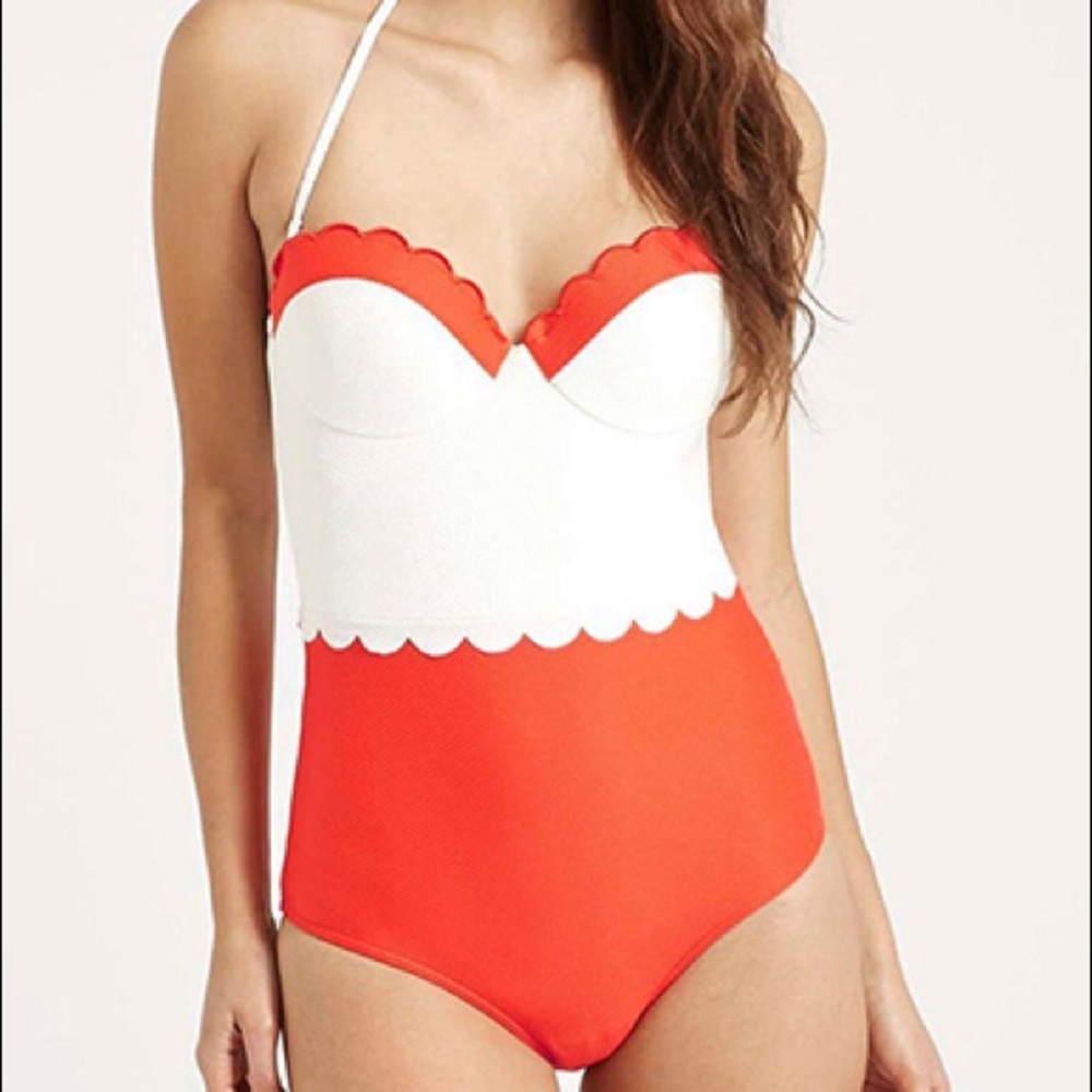 Bustier Orange and white one piece